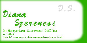 diana szerencsi business card